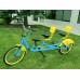 TOYTEXX  24 inch Wheels 2-Seat Tandem Bike with Child Seat Family Cruise Comfort Bicycle (Blue)